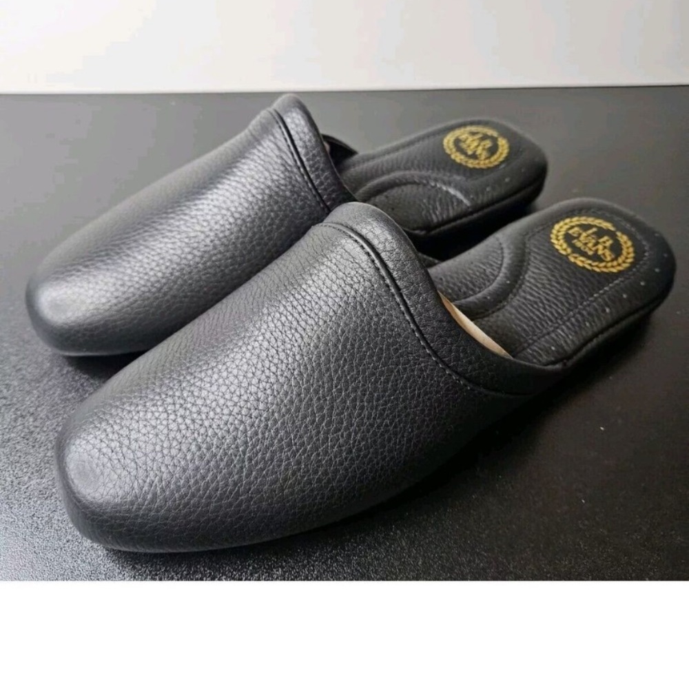 NWOT LB Evans Aristocrat Svuff Slipper Slide Mule Mens Size 11 Black Leather